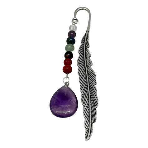 Feather Beads & Stone Bookmark